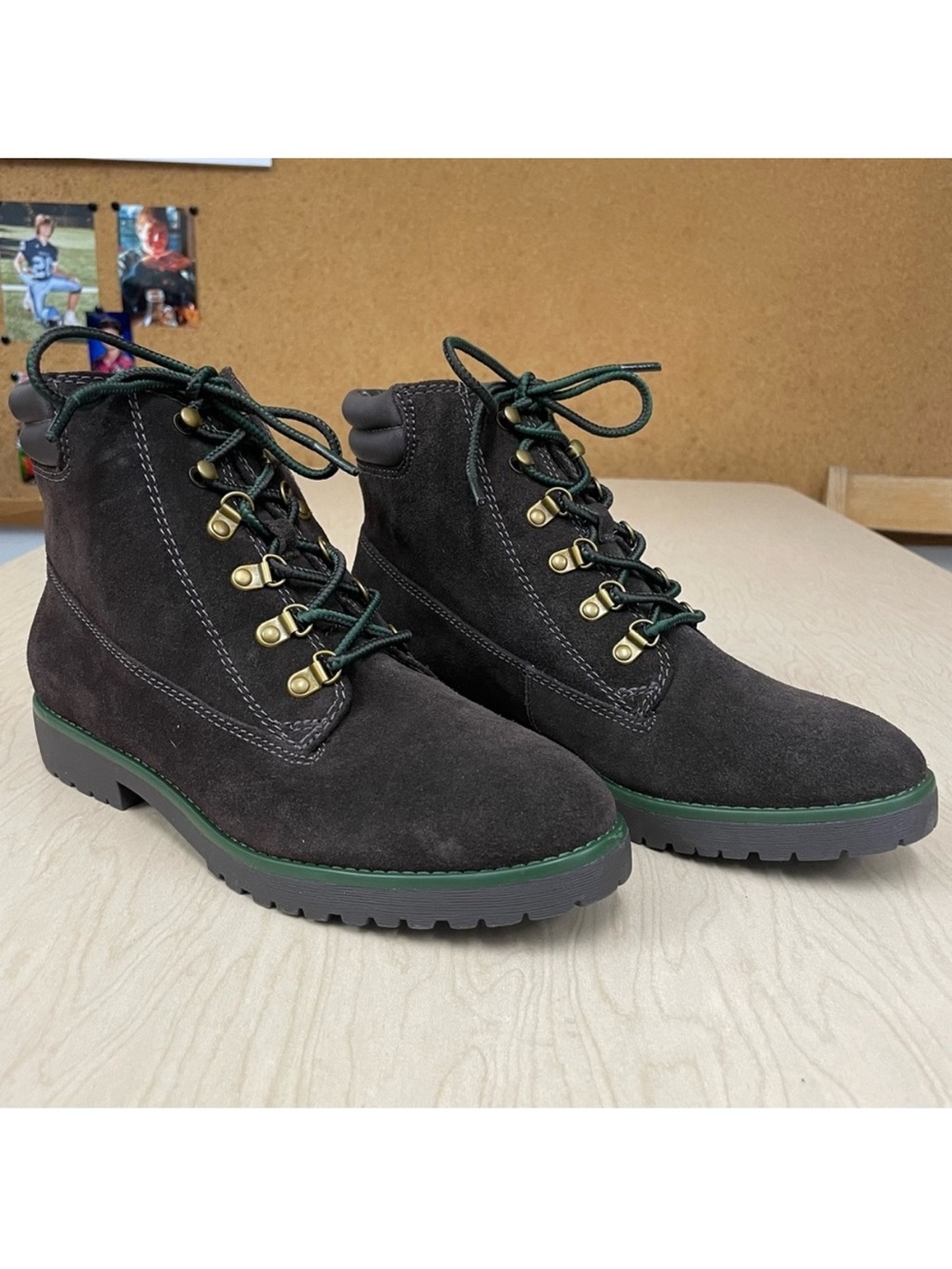 New Lauren Ralph Lauren Boots Womens 8.5 Mikelle Chocolate Brown Suede Leather